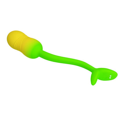 PRETTY LOVE - Å'UF VIBRANT CONTRÃ”LABLE PAR APPLICATION PULSEN 12 FONCTIONS RECHARGEABLE PAR USB VERT-JAUNE