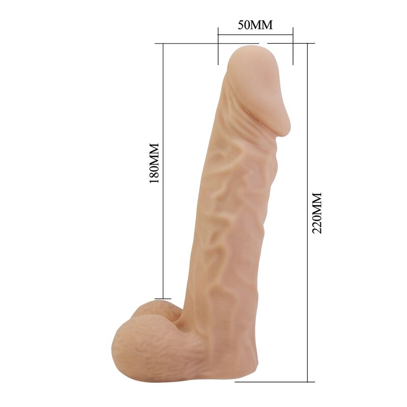 PRETTY LOVE - HARNAIS JOLYON AVEC GODEMICHET FLEXIBLE 22 CM Ø 4,8 CM NATUREL