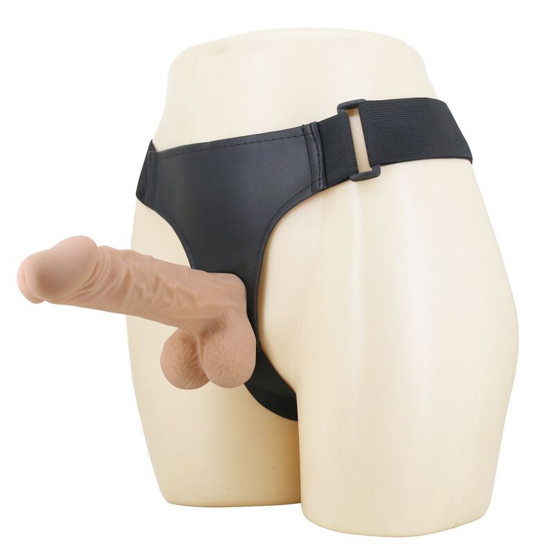 PRETTY LOVE - HARNAIS JOLYON AVEC GODEMICHET FLEXIBLE 22 CM Ø 4,8 CM NATUREL