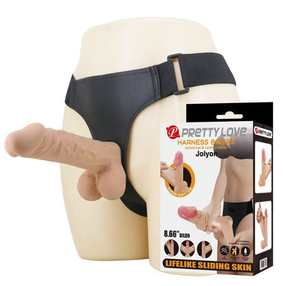 PRETTY LOVE - HARNAIS JOLYON AVEC GODEMICHET FLEXIBLE 22 CM Ø 4,8 CM NATUREL