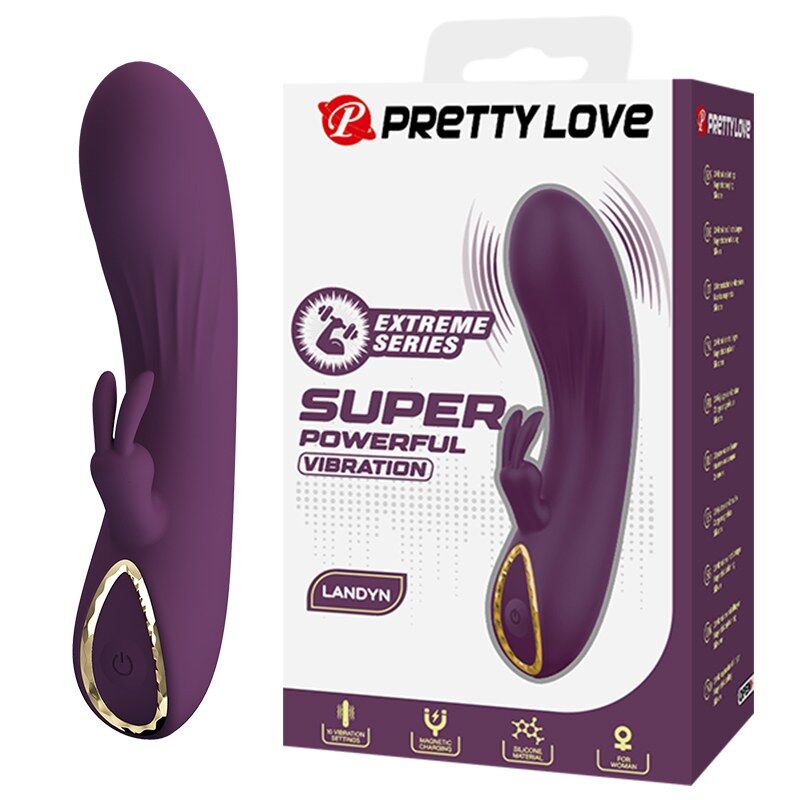 PRETTY LOVE - LANDYN VIBRATEUR LAPIN RECHARGEABLE 10 FONCTIONS VIOLET