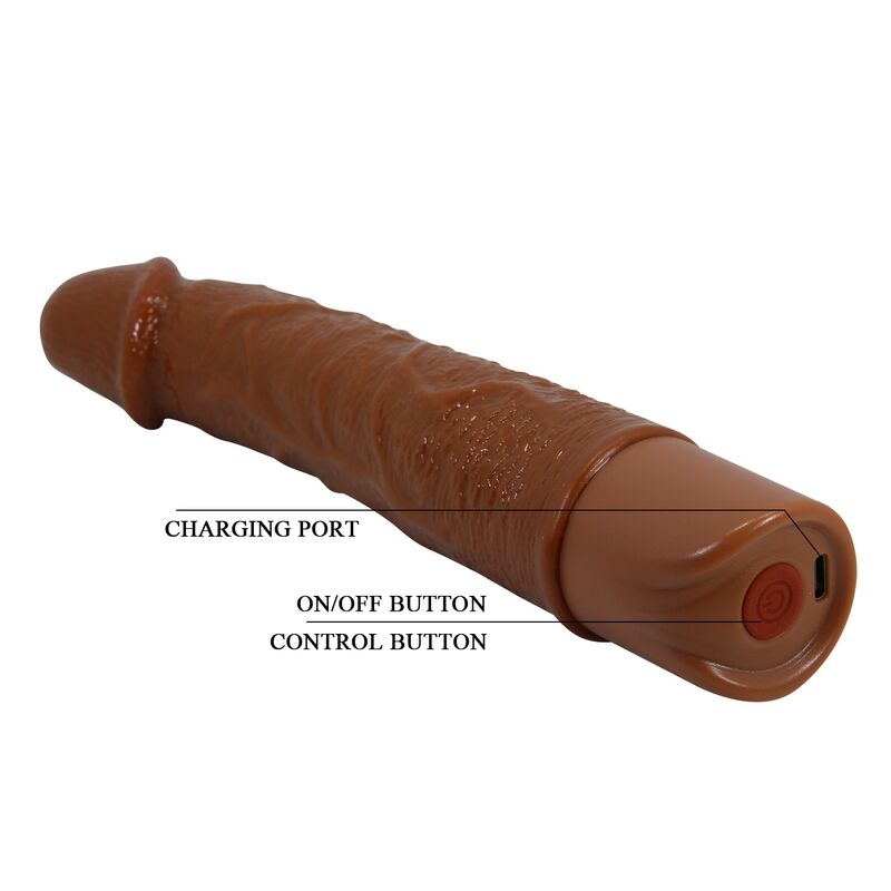 PRETTY LOVE - LEONARDO VIBRATEUR RÉALISTE 20 CM Ø 4 CM MARRON