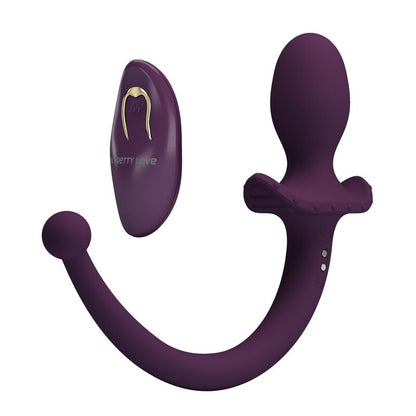 PRETTY LOVE - LIOEA PLUG ANAL VIBRANT AVEC QUEUE 12 FONCTIONS TÉLÉCOMMANDE VIOLETTE