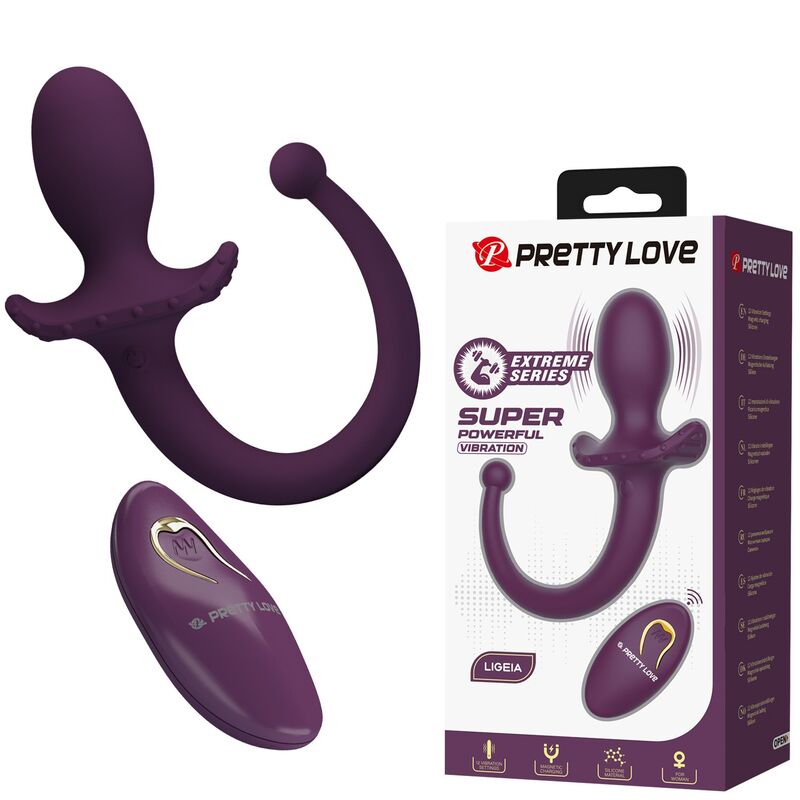 PRETTY LOVE - LIOEA PLUG ANAL VIBRANT AVEC QUEUE 12 FONCTIONS TÉLÉCOMMANDE VIOLETTE