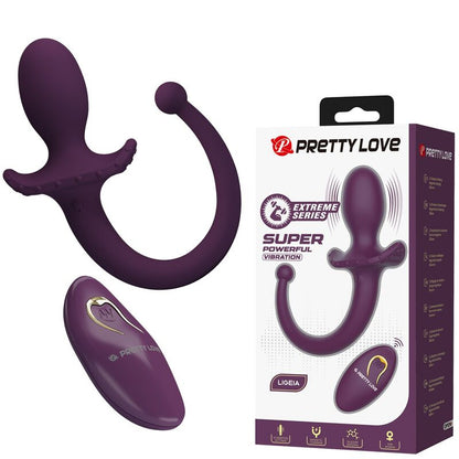 PRETTY LOVE - LIOEA PLUG ANAL VIBRANT AVEC QUEUE 12 FONCTIONS TÉLÉCOMMANDE VIOLETTE