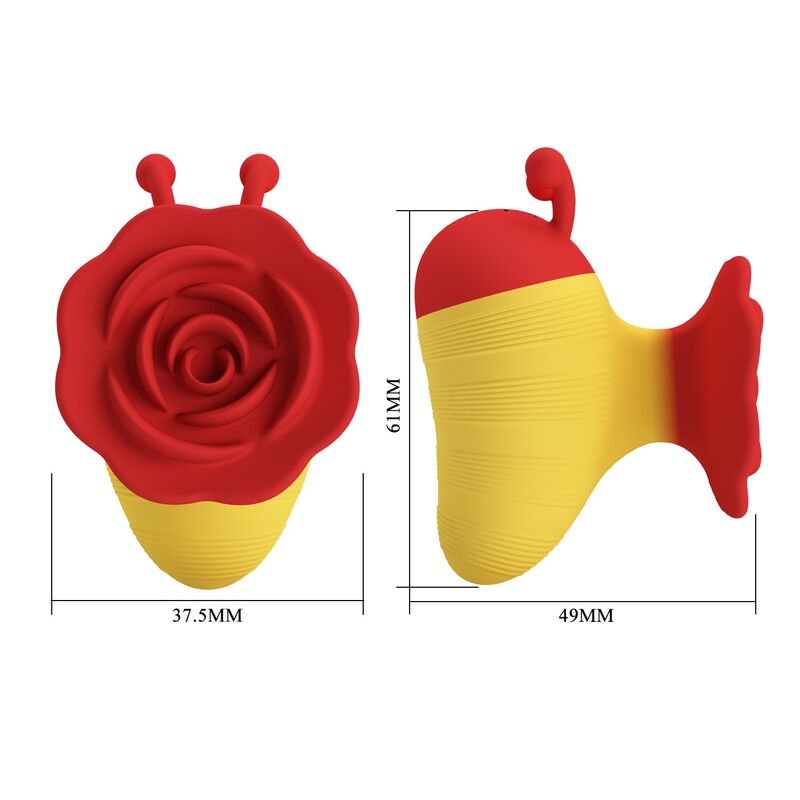 PRETTY LOVE - LITTLE BEE STIMULATEUR CLITORIAL RECHARGEABLE 7 MODES ROUGE/JAUNE