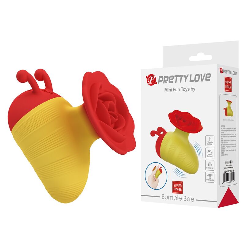 PRETTY LOVE - LITTLE BEE STIMULATEUR CLITORIAL RECHARGEABLE 7 MODES ROUGE/JAUNE