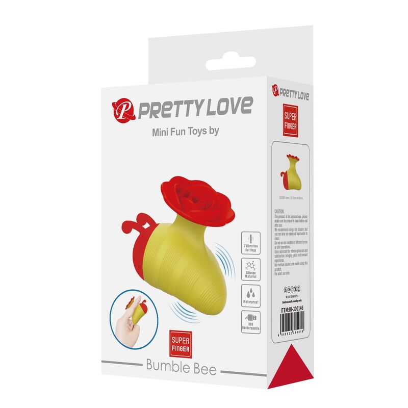 PRETTY LOVE - LITTLE BEE STIMULATEUR CLITORIAL RECHARGEABLE 7 MODES ROUGE/JAUNE