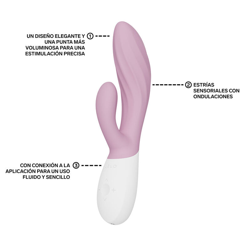 LELO - INA TWIST DOUBLE VIBRATEUR LAPIN POUR LE POINT G ET LE CLITORIS ROSE
