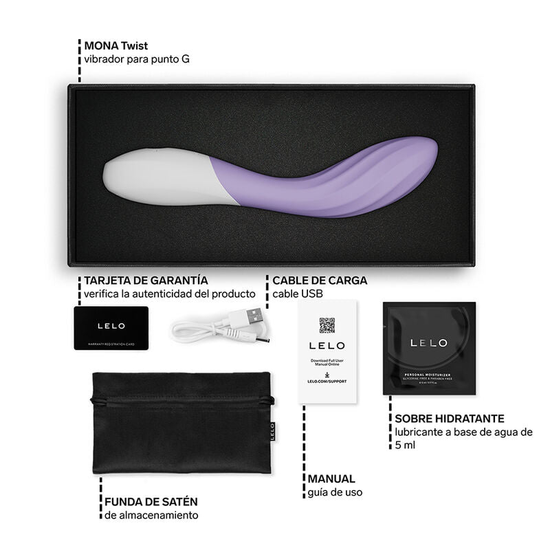 LELO - MONA TWIST VIBRATEUR POINT G RECHARGEABLE CONTRÔLÉ PAR APPLICATION LAVANDE