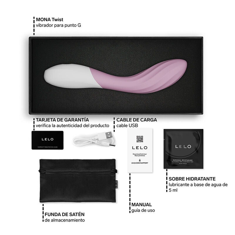 LELO - MONA TWIST VIBRATEUR POINT G RECHARGEABLE CONTRÔLÉ PAR APPLICATION LAVANDE
