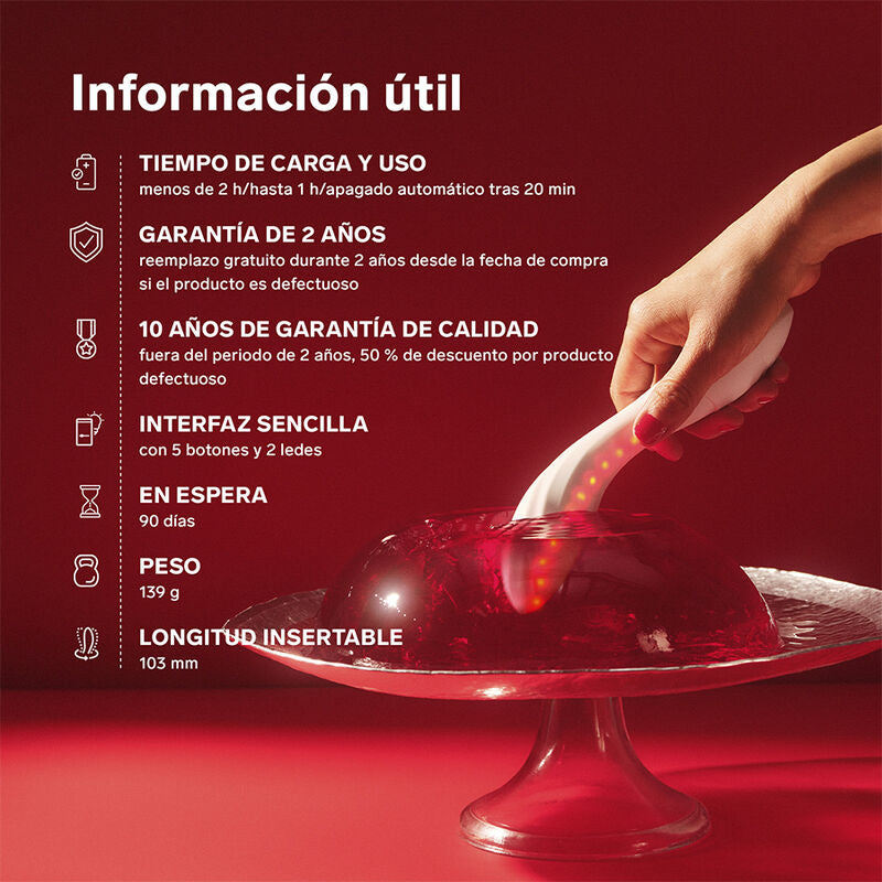 LELO - MONA SPECTRA MASSEUR INTIME À LUMIÈRE ROUGE RECHARGEABLE CONTRÔLÉ PAR APPLICATION