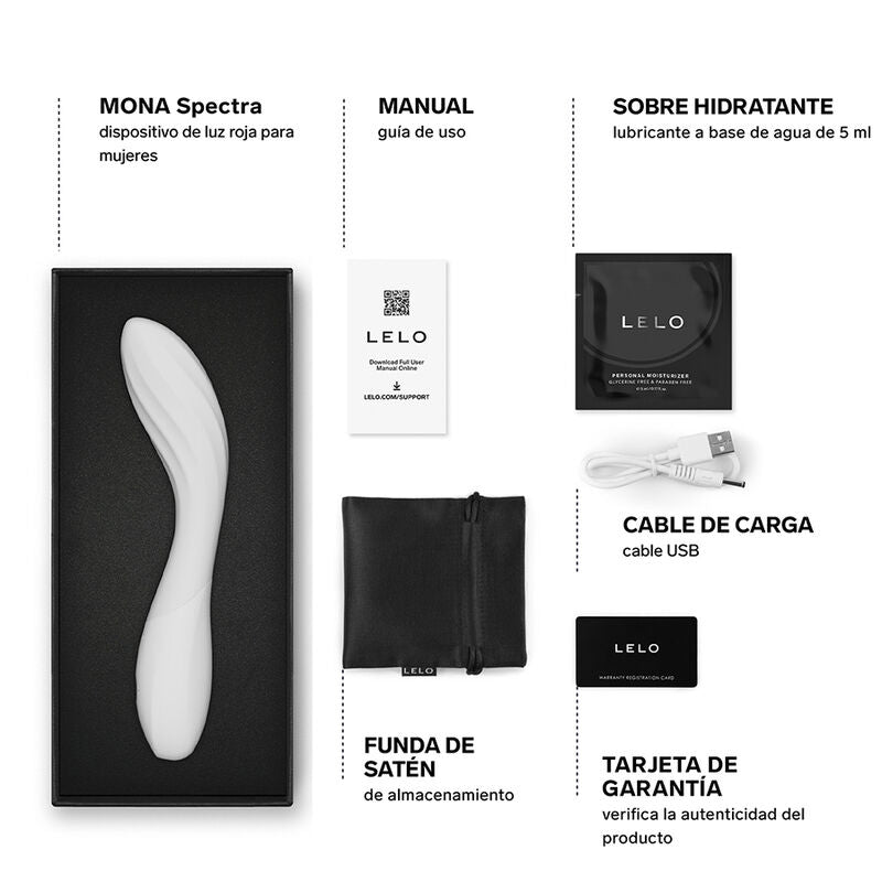 LELO - MONA SPECTRA MASSEUR INTIME À LUMIÈRE ROUGE RECHARGEABLE CONTRÔLÉ PAR APPLICATION