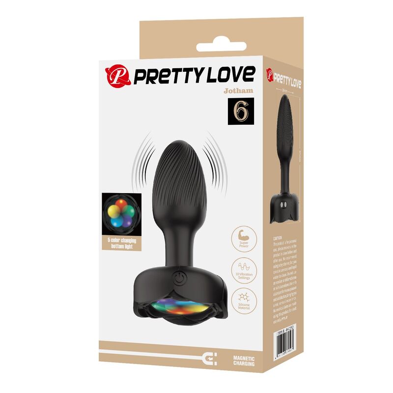 PRETTY LOVE - PLUG ANAL VIBRANT RECHARGEABLE 10 MODES NOIR