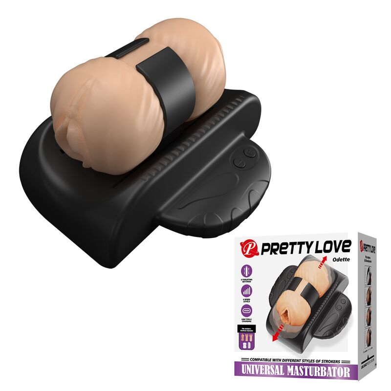 PRETTY LOVE - QUIRIN MASTURBATEUR À POUSSÉE AUTOMATIQUE USB NOIR