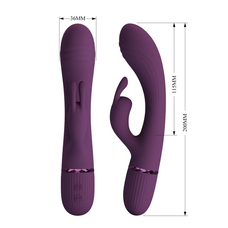 PRETTY LOVE - ROCCO VIBRATEUR LAPIN RECHARGEABLE 10 FONCTIONS VIOLET