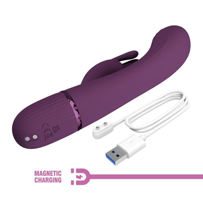 PRETTY LOVE - ROCCO VIBRATEUR LAPIN RECHARGEABLE 10 FONCTIONS VIOLET