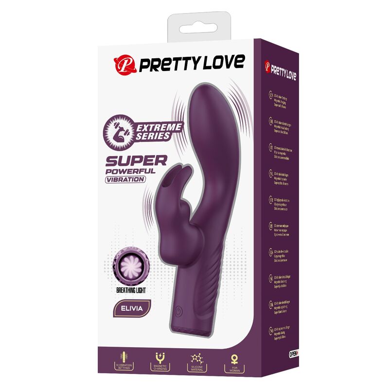 PRETTY LOVE - VIBRATEUR LAPIN RECHARGEABLE OLIVIA 10 FONCTIONS