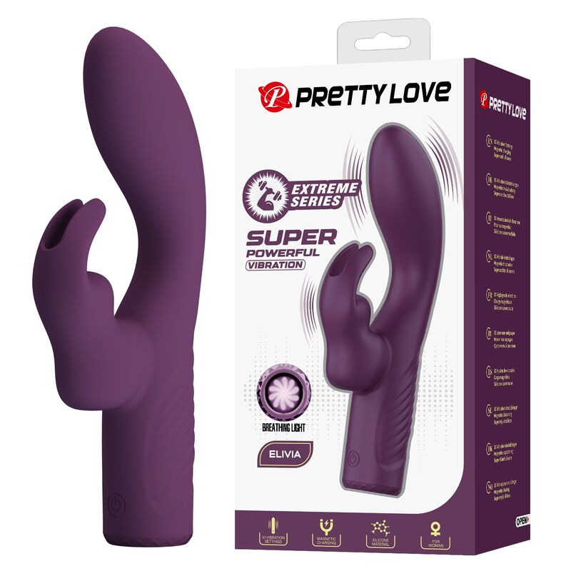 PRETTY LOVE - VIBRATEUR LAPIN RECHARGEABLE OLIVIA 10 FONCTIONS