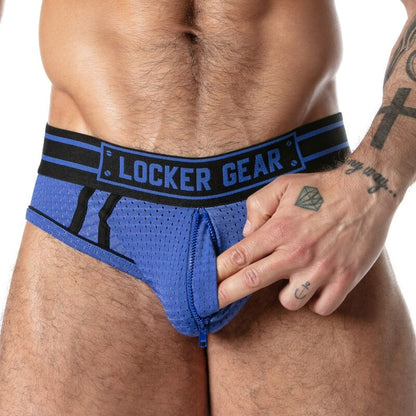 LOCKER GEAR - SLIP SPORT EN MAILLE BLEU S