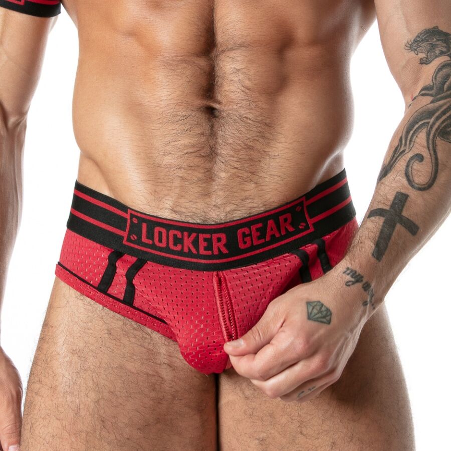 LOCKER GEAR - SLIP SPORT EN MAILLE ROUGE XL