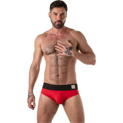 LOCKER GEAR - SLIP ROUGE À CEINTURE LARGE S