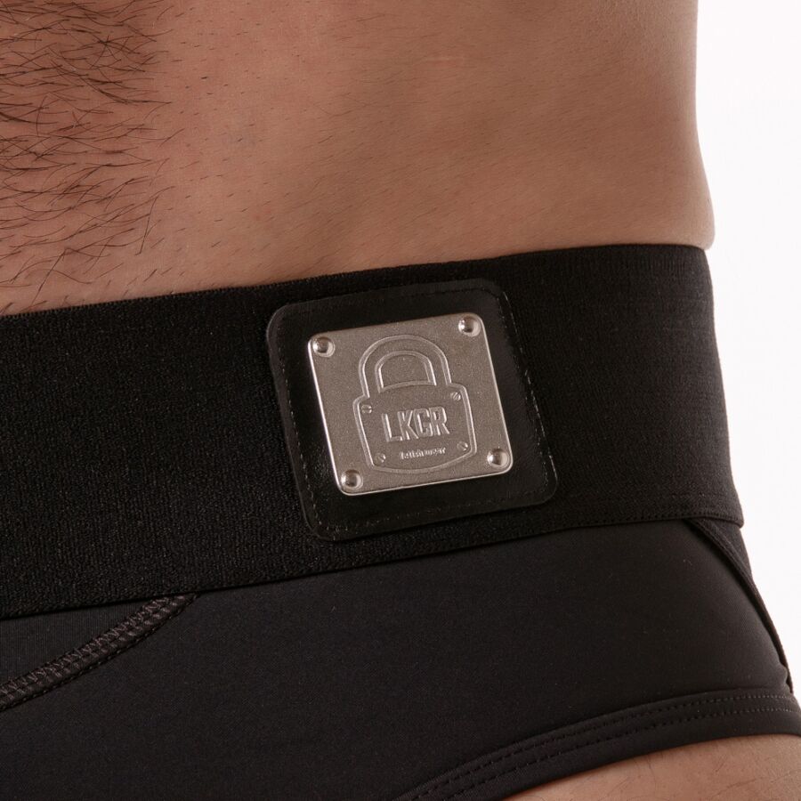 LOCKER GEAR - SLIP DE SPORT NOIR À CEINTURE LARGE TAILLE L