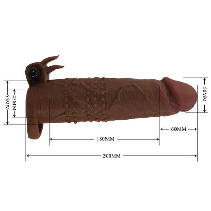 PRETTY LOVE - MANCHON VIBRANT POUR PÉNIS QUILLON 20 CM Ø 4 CM MARRON