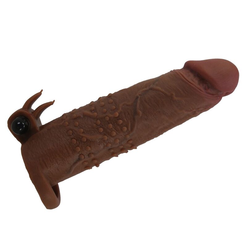 PRETTY LOVE - MANCHON VIBRANT POUR PÉNIS QUILLON 20 CM Ø 4 CM MARRON