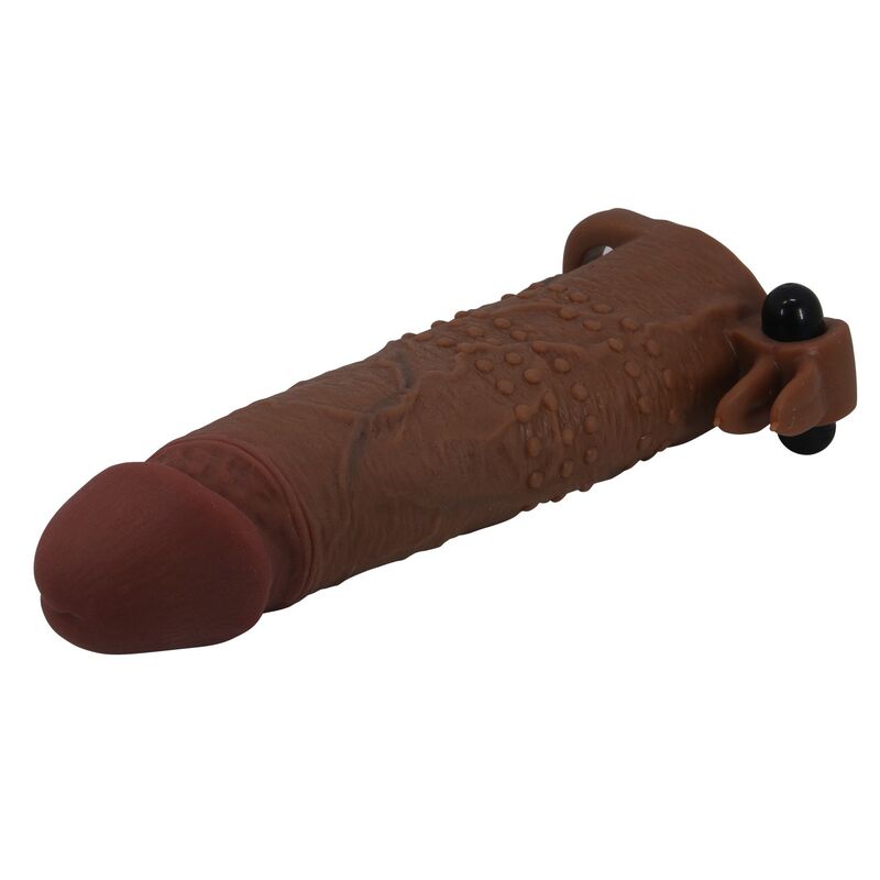 PRETTY LOVE - MANCHON VIBRANT POUR PÉNIS QUILLON 20 CM Ø 4 CM MARRON