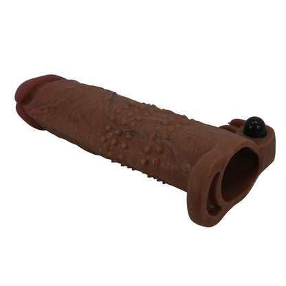 PRETTY LOVE - MANCHON VIBRANT POUR PÉNIS QUILLON 20 CM Ø 4 CM MARRON