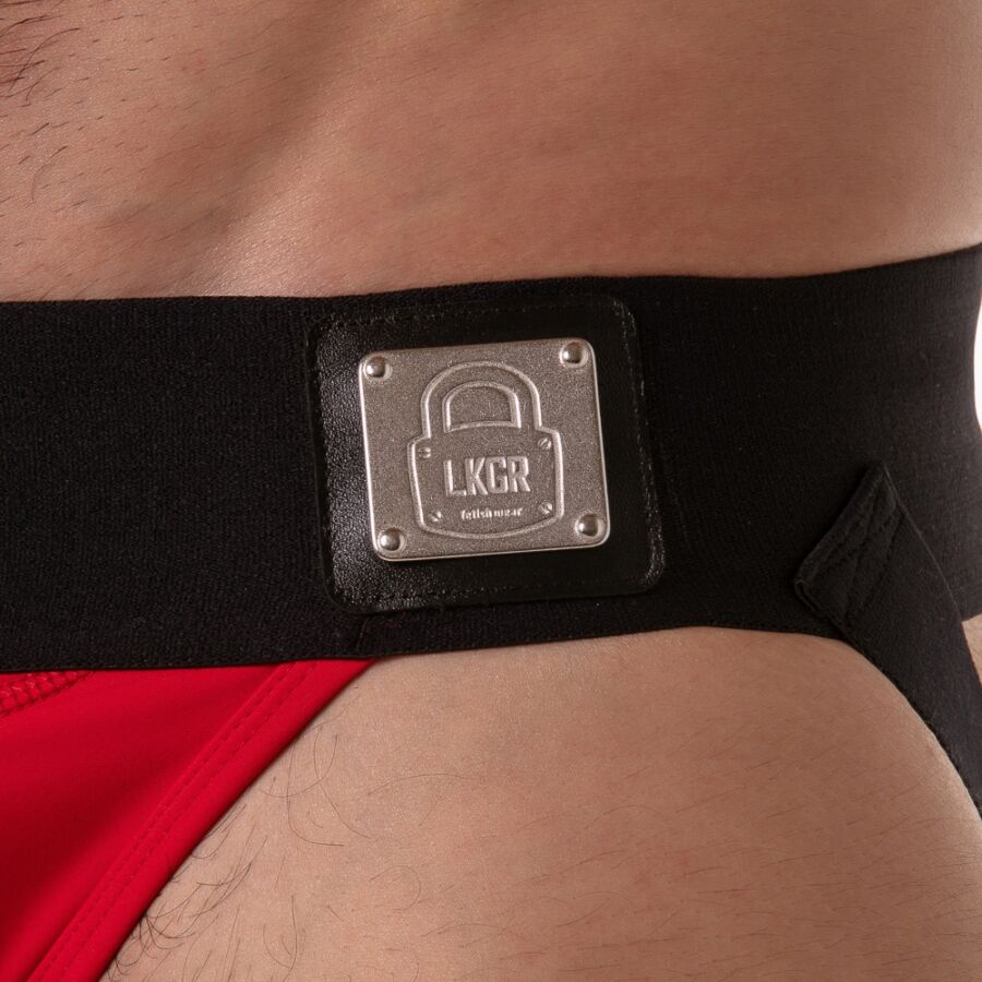 LOCKER GEAR - JOCKSTRAP ROUGE À CEINTURE LARGE L