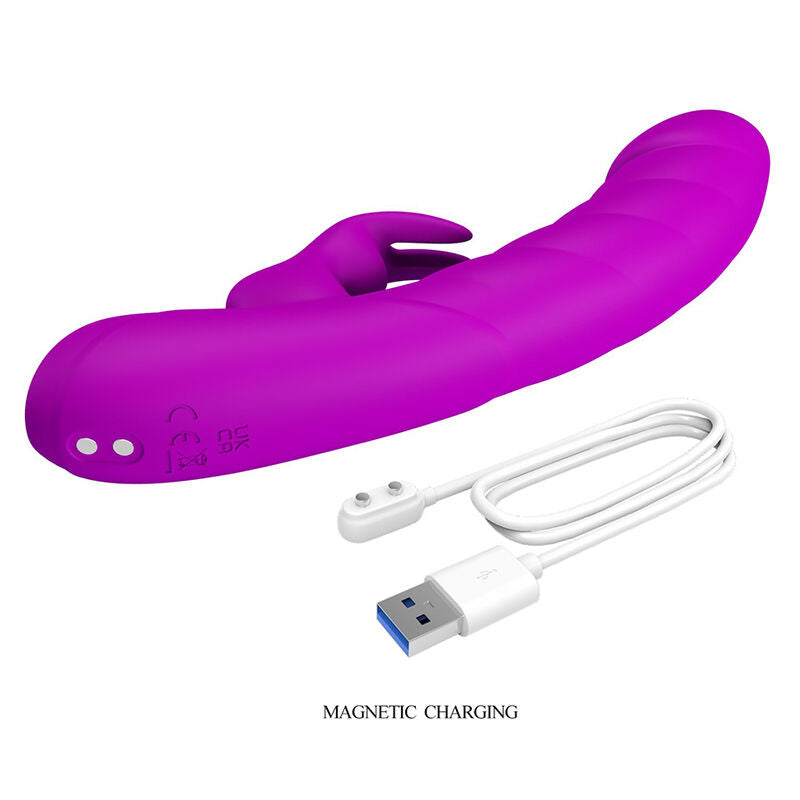 PRETTY LOVE - MONICA VIBRATEUR RECHARGEABLE À DOUBLE STIMULATION POINT G ET CLITORIAL VIOLET