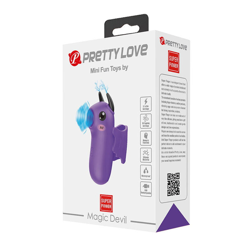PRETTY LOVE - STIMULATEUR DE DOIGTS RECHARGEABLE MAGIC DEVIL VIOLET