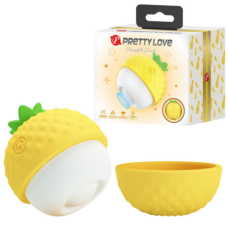 PRETTY LOVE - STIMULATEUR CLITORIAL RECHARGEABLE À SUCCION ET À POUSSÉE JAUNE