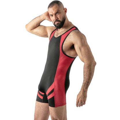 LOCKER GEAR - MONO DÉBARDEUR À ACCÈS OUVERT ROUGE XL