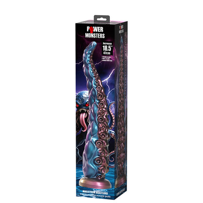POWER MONSTERS - GODEMICHÉ EN SILICONE TRICOLORE FANTAISIE À TENTACULES ABYSSAUX 46 CM Ø 7 CM