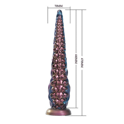 POWER MONSTERS - GODEMICHÉ EN SILICONE TRICOLORE FANTAISIE À TENTACULES ABYSSAUX 46 CM Ø 7 CM