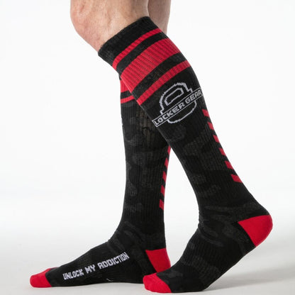 LOCKER GEAR- CHAUSSETTES MILITAIRES HAUTES ROUGES TAILLE UNIQUE