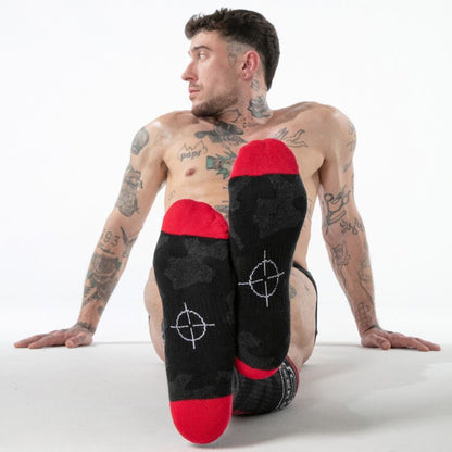 LOCKER GEAR- CHAUSSETTES MILITAIRES HAUTES ROUGES TAILLE UNIQUE