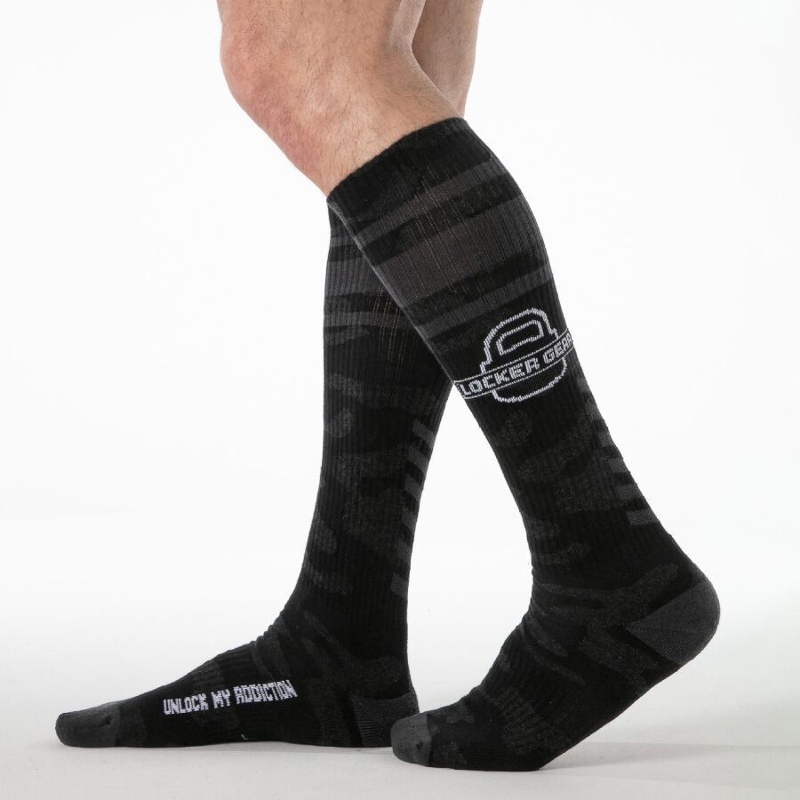 LOCKER GEAR- CHAUSSETTES MILITAIRES HAUTES NOIRES TAILLE UNIQUE