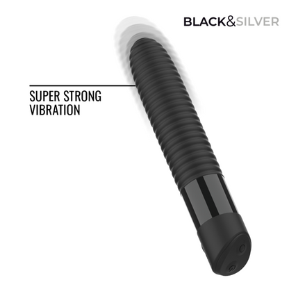 BLACK &amp; SILVER - VIBRATEUR USB RECHARGEABLE JOSEPH AVEC AFFICHAGE LED