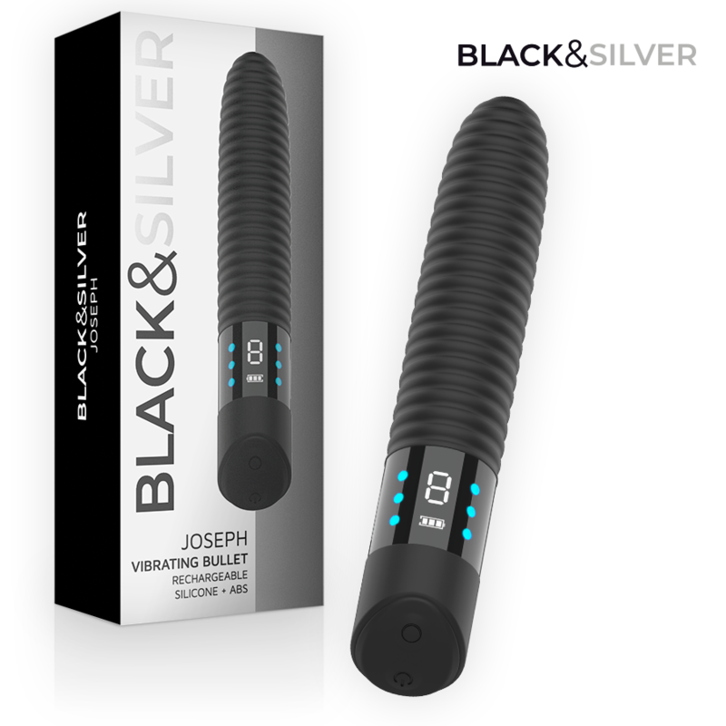 BLACK &amp; SILVER - VIBRATEUR USB RECHARGEABLE JOSEPH AVEC AFFICHAGE LED