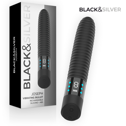 BLACK &amp; SILVER - VIBRATEUR USB RECHARGEABLE JOSEPH AVEC AFFICHAGE LED