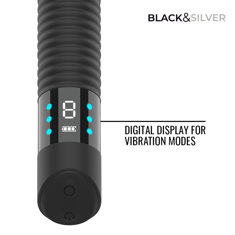 BLACK &amp; SILVER - VIBRATEUR USB RECHARGEABLE JOSEPH AVEC AFFICHAGE LED