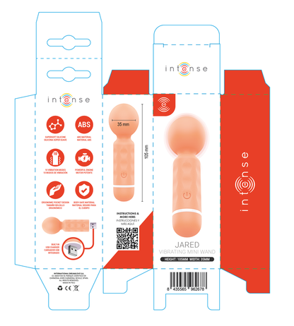 INTENSE - JARED MINI BANDEAU DE MASSAGE RECHARGEABLE USB ORANGE