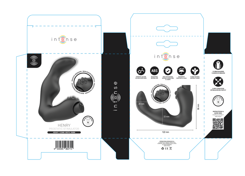 INTENSE - HENRY MASSEUR DE PROSTATE RECHARGEABLE USB NOIR