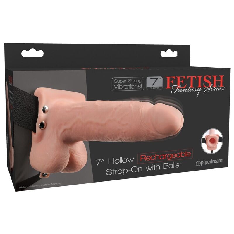 FETISH FANTASY SERIES - GODEMICHET VIBRANT Creux RÉALISTE AVEC BOULES 17,8 CM