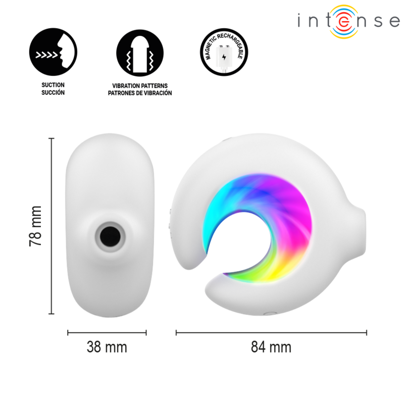 INTENSE - ASTON STIMULATEUR CLITORIAL À SUCCION RECHARGEABLE USB AVEC VIBRATION BLANC