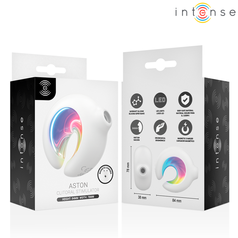 INTENSE - ASTON STIMULATEUR CLITORIAL À SUCCION RECHARGEABLE USB AVEC VIBRATION BLANC